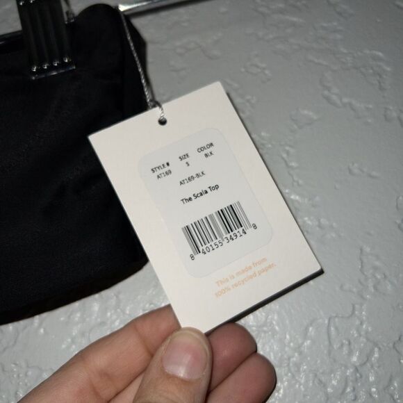 NWT Andie‎ Black The Scala Swimsuit Top Size Small - Picture 3 of 6